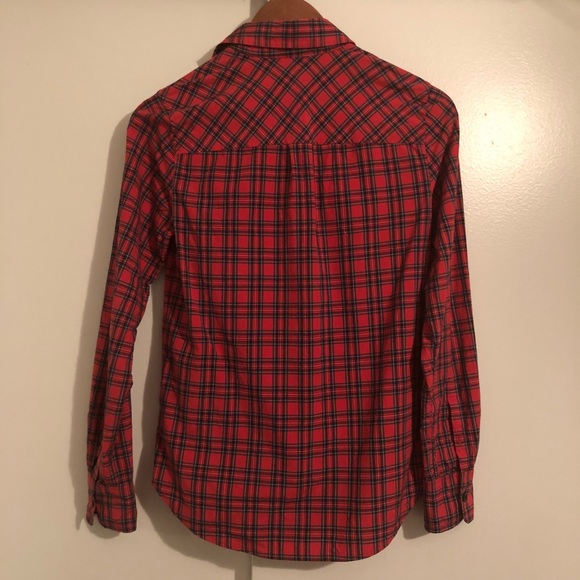 J.Crew red Tartan popover sz 00. - Picture 7 of 8